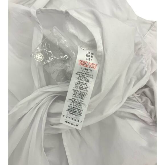 TopShop Shirt Twist Front Bodysuit White Size 6 NWOT $59 MSRP - Picture 4 of 6